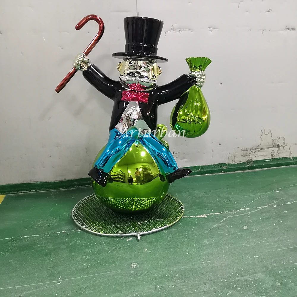 electroplated Fiberglass sculpture monopoly statue Monopoly statue