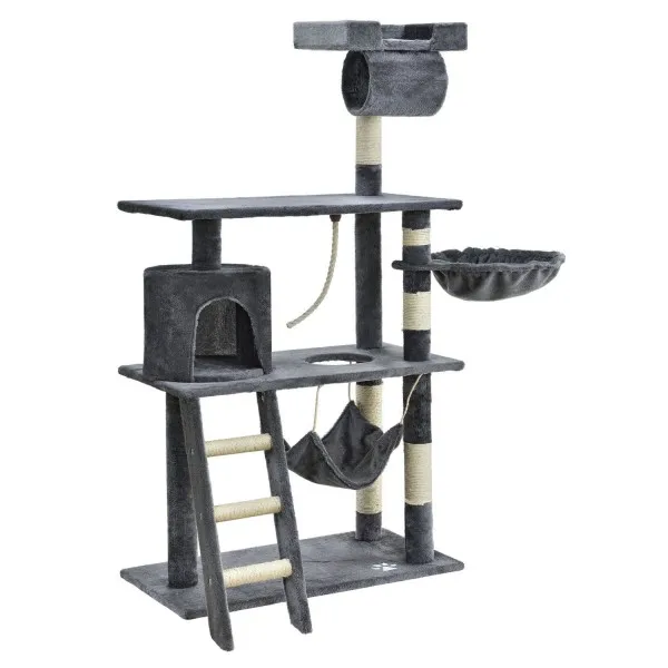 Cat Tree Cat Tower Cat Scratching Post with Condos, Basket, Hammock & Plush Perches for Kittens and cats