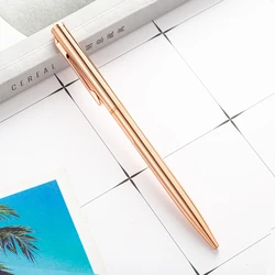 Customized Logo Rose Gold Metal Ballpoint For office Hotels gift Small MOQ Black Luxury Ball Pen Slim Custom Hotel Pens