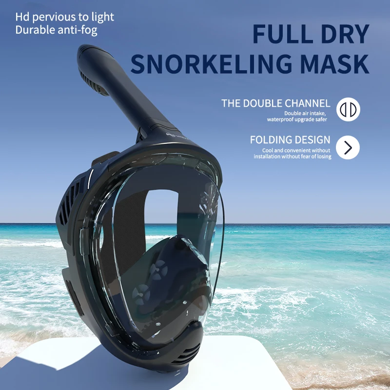 Guangzhou Vanguard cartoon swim swimming universal mascara snorkeling diving equipment Anti Fog Full Face Snorkel Mask