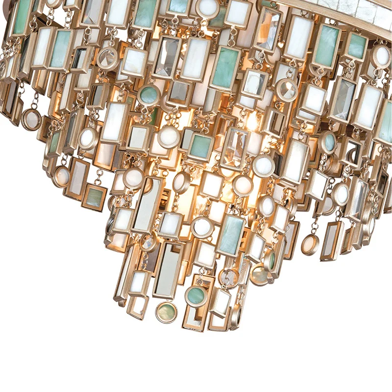 Tiffany Fixtures Chandelier Ceiling Luxury Metal Nordic Lighting Nature Sea Shell Chandelier For Living Room