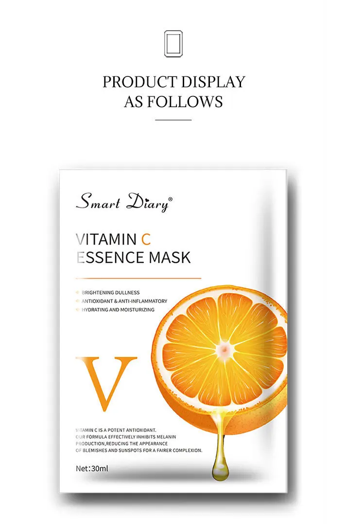 Factory wholesale OEM VC moisturizing facial mask soothes skin cross-border wholesale