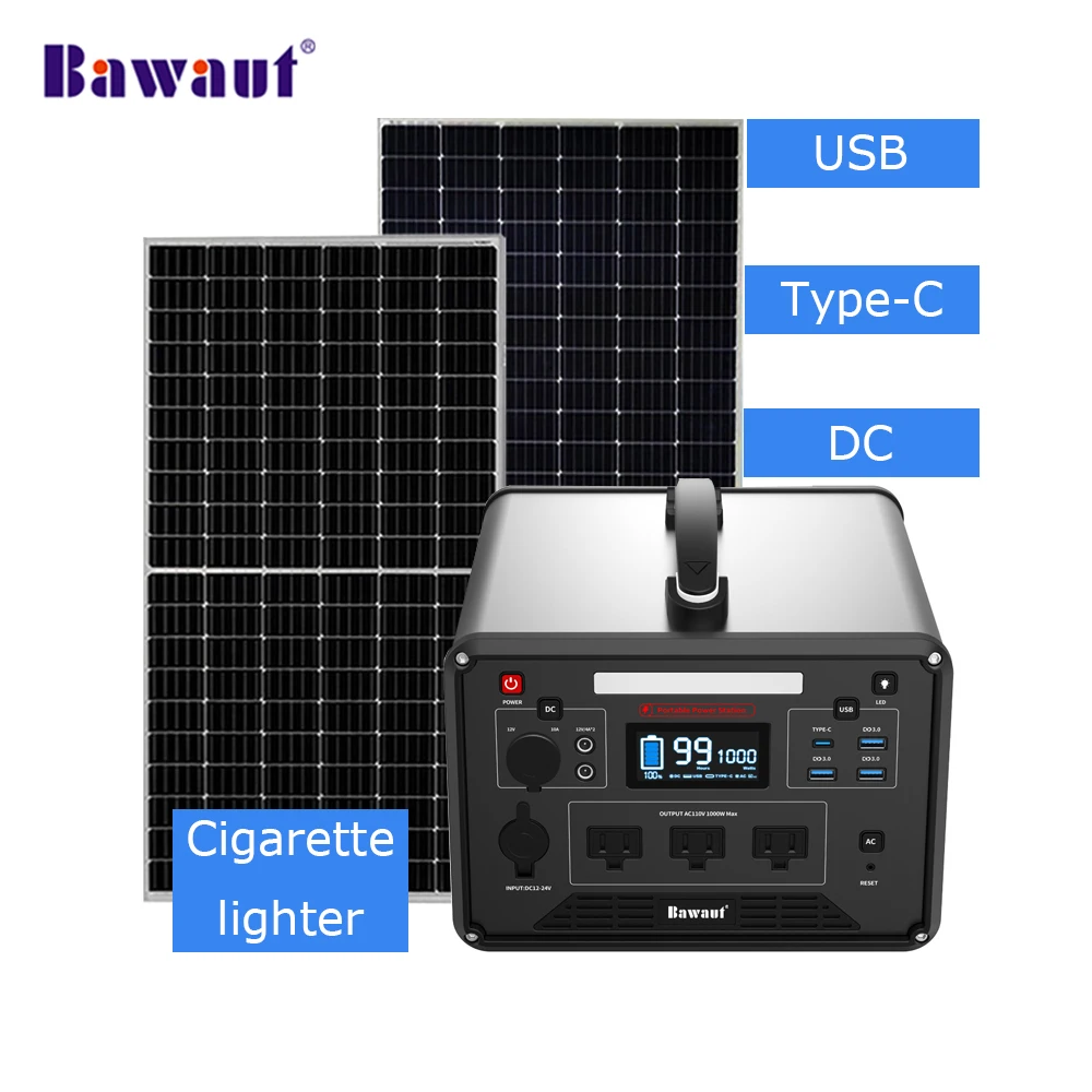  Solar energy system 1000W 1000Wh Portable Power Station with LifePO4 battery Off Grid Rechargeable ups