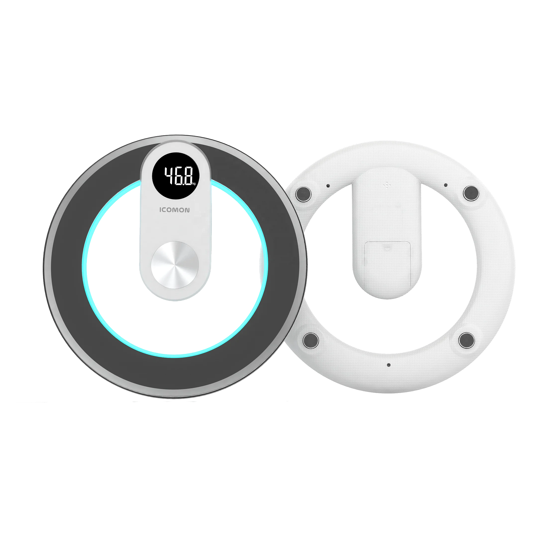 Новый тип круглые очки на платформе дизайн ЖК-дисплей весы для ванной