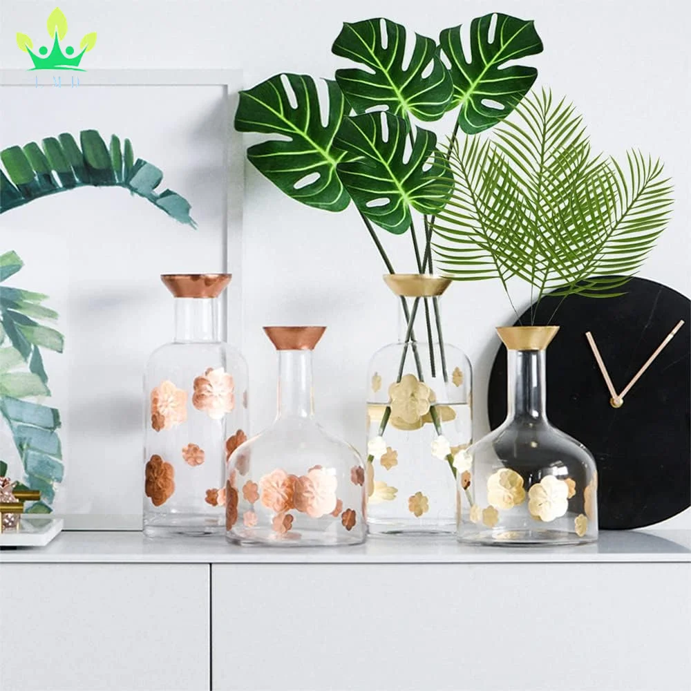 Artificial Palm Leaves Tropical Plants Fronds Faux Leaves with Stem for Tropical Jungle Green Leaves Party Wedding Decoration