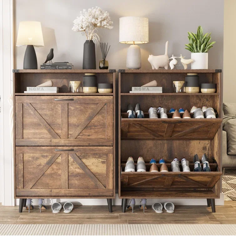 16 Pair Shoe Storage Cabinet High Quality & Sturdy Construction slim shoe cabinet