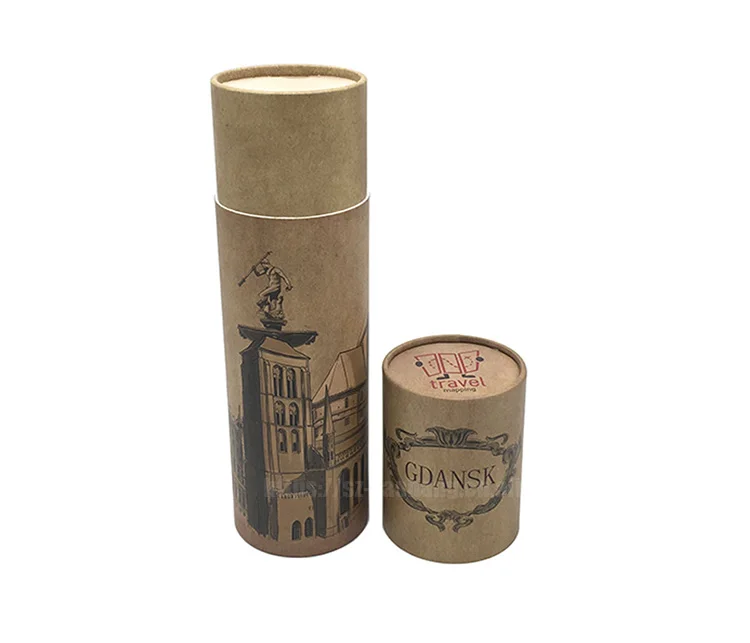 Customized Kraft Round Paper Box Full Color Printing Cosmetic Box Perfume Packaging Boxes with Silver Hot Stamping logo