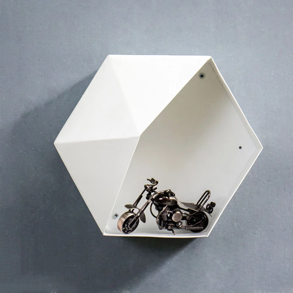 Customizable Modern Mini Wall Shelf Hexagon Shaped Wall Mounted Floating Shelves, Home Decor, Wall Storage Shelves