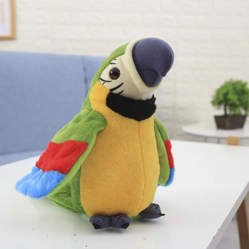 Hot Selling Children Educational Electronic Simulation Animals Plush Soft Parrot Repeat Talking Toy