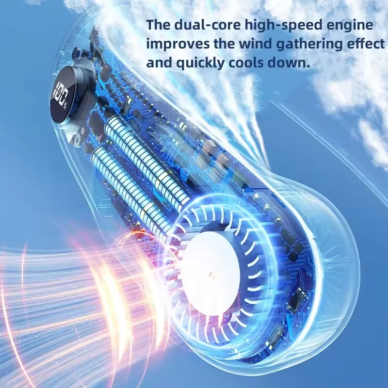 Air conditioner electric portable hanging semiconductor refrigerator cooling neck fan for outdoor sports fan