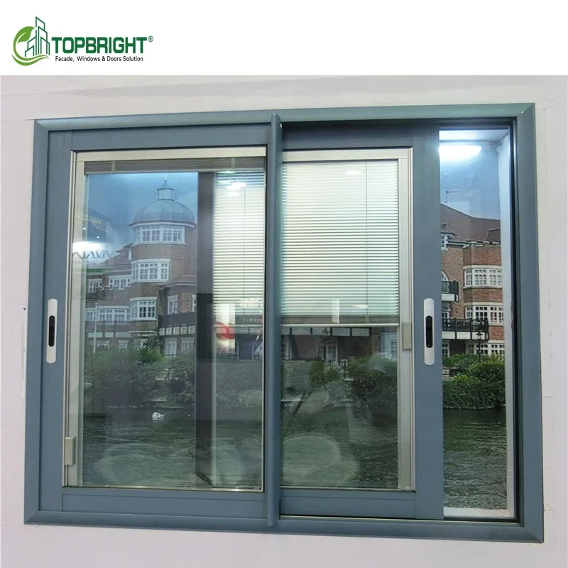 Hurricane 3 panel double sliding windows msquito net aluminum alloy doors and windows
