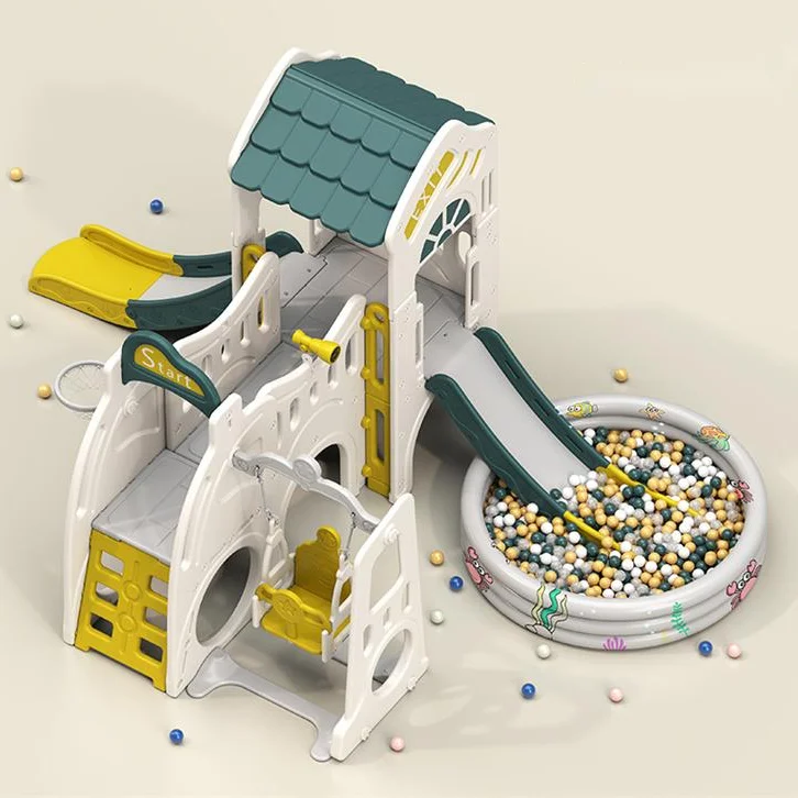 Castle Kids Little Prodigy Slide Home Large Castle Paradise Slides Swing Indoor Children Playground