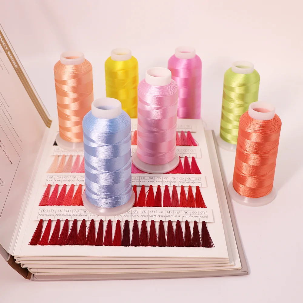 120D/2 for High Speed Computer Embroidery Multicolor 100% Rayon Viscose Filament Embroidery Thread