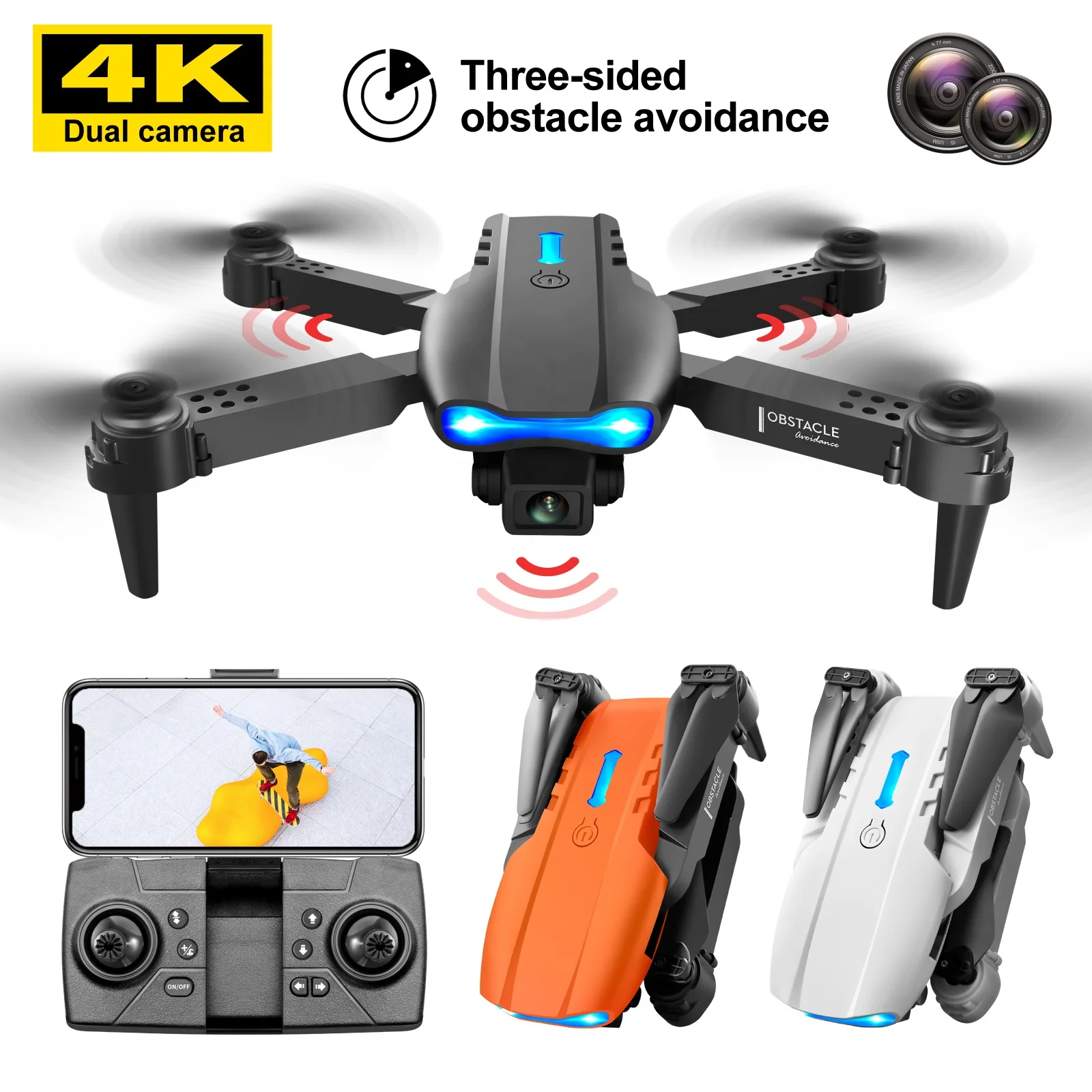 Новое поступление Дрон E99 Pro с Wifi FPV камерой Безголовый 4K Квадрокоптер HD двумя камерами 20 минут полета