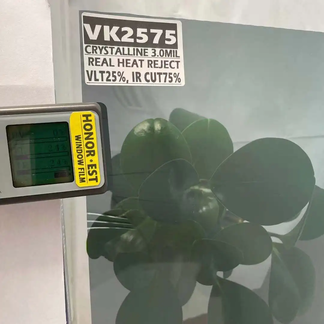 VK2575 V-KOOL FILM QUALITY 2PLY 3.0 MIL VLT 25% IR 75% CAR CRYSTALLINE SPUTTER TINT FILM SOLAR WINDOE FILM
