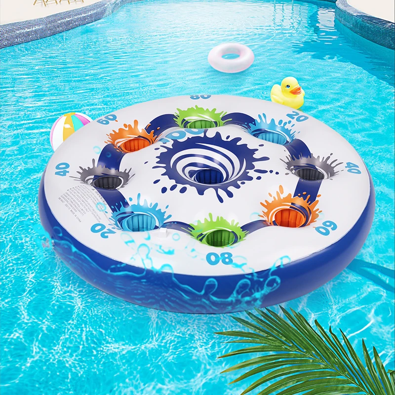 Multifunctional Inflatable Pool Throw Game Hole Inflatable Flying Disk Cup Holder For Fun