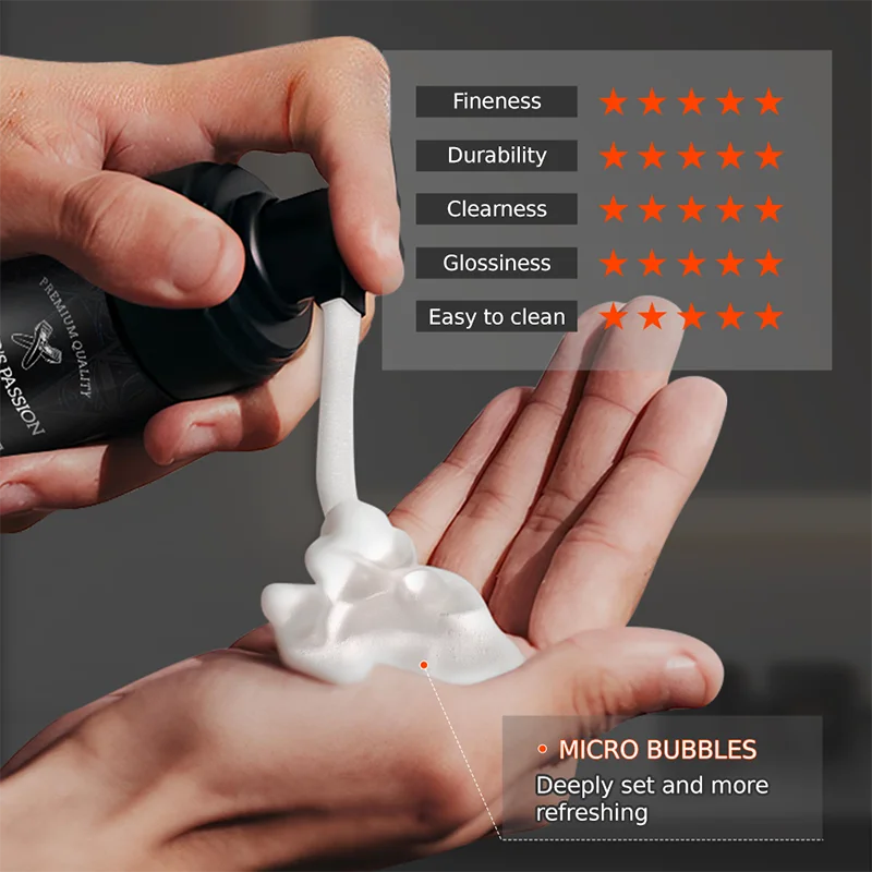 BARBERPASSION men curls leave-in hair curl strong hold mousse styling foam private label