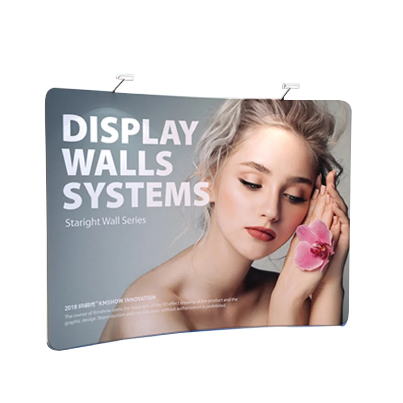 Portable Trade Show Event Backdrop Tension Fabric Display Stand Pop Up Backdrop For Advertising