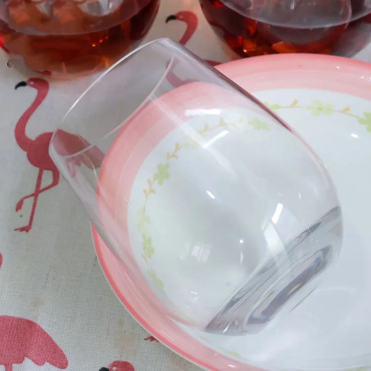 Unbreakable Tritan Drinking Red Wine Glass Polycarbonate Wine Glasses Plastic Stemless Heavy Duty Wine Glass