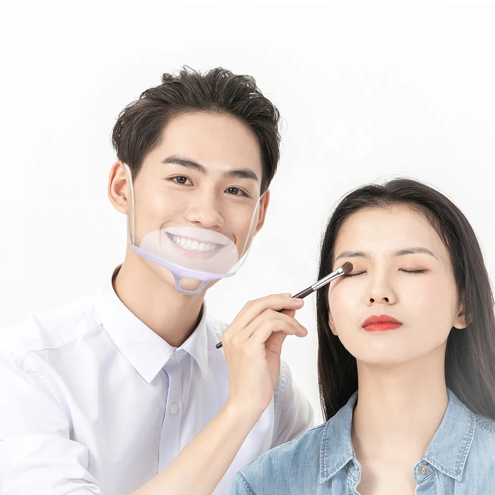 Reused Transparent Anti-fog Face Mask Plastic Comfortable Spittle Shield Tattoo Mouth Cover Kitchen Catering Mask