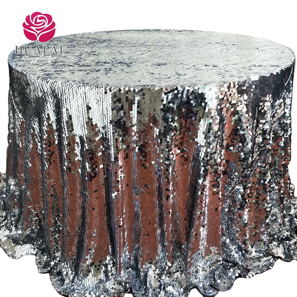 Красивая прямоугольная серебряная скатерть с вышивкой и блестками 90*156 дюймов, большая блестящая Скатерть для свадьбы