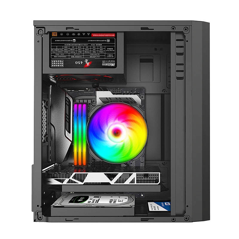 SNOWMAN 021/022 Gaming Computer PC Case Tempered Glass Front Airflow Mesh 250mm GPU/VGA 145mm CPU Cooler PC Case