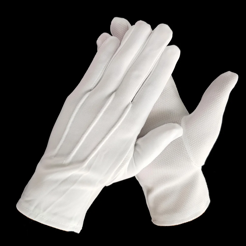 Custom Absorb Sweat White Black Tight Lint Free Poly Plain Cotton Inspection 140D Nylon Cloth Ceremonial Gloves & Mittens Bulk
