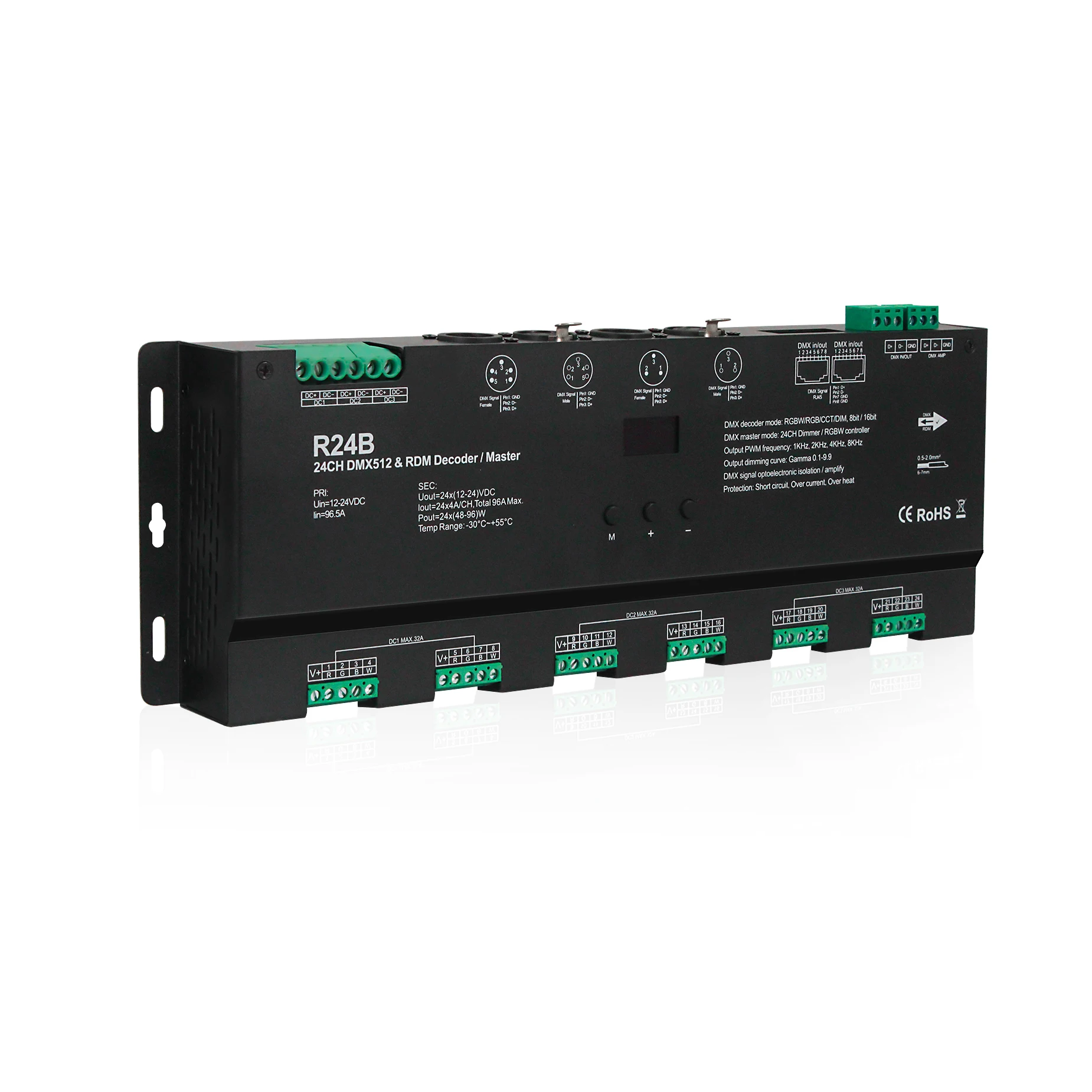 Новое поступление 24 канала постоянного напряжения DMX512 RDM декодер mater Цвет управления светом