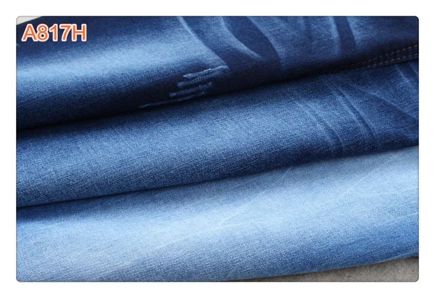 Super Soft Comfortable Textiles Men Dyed Denim Jeans Fabric Material 70 % Cotton 11 Oz