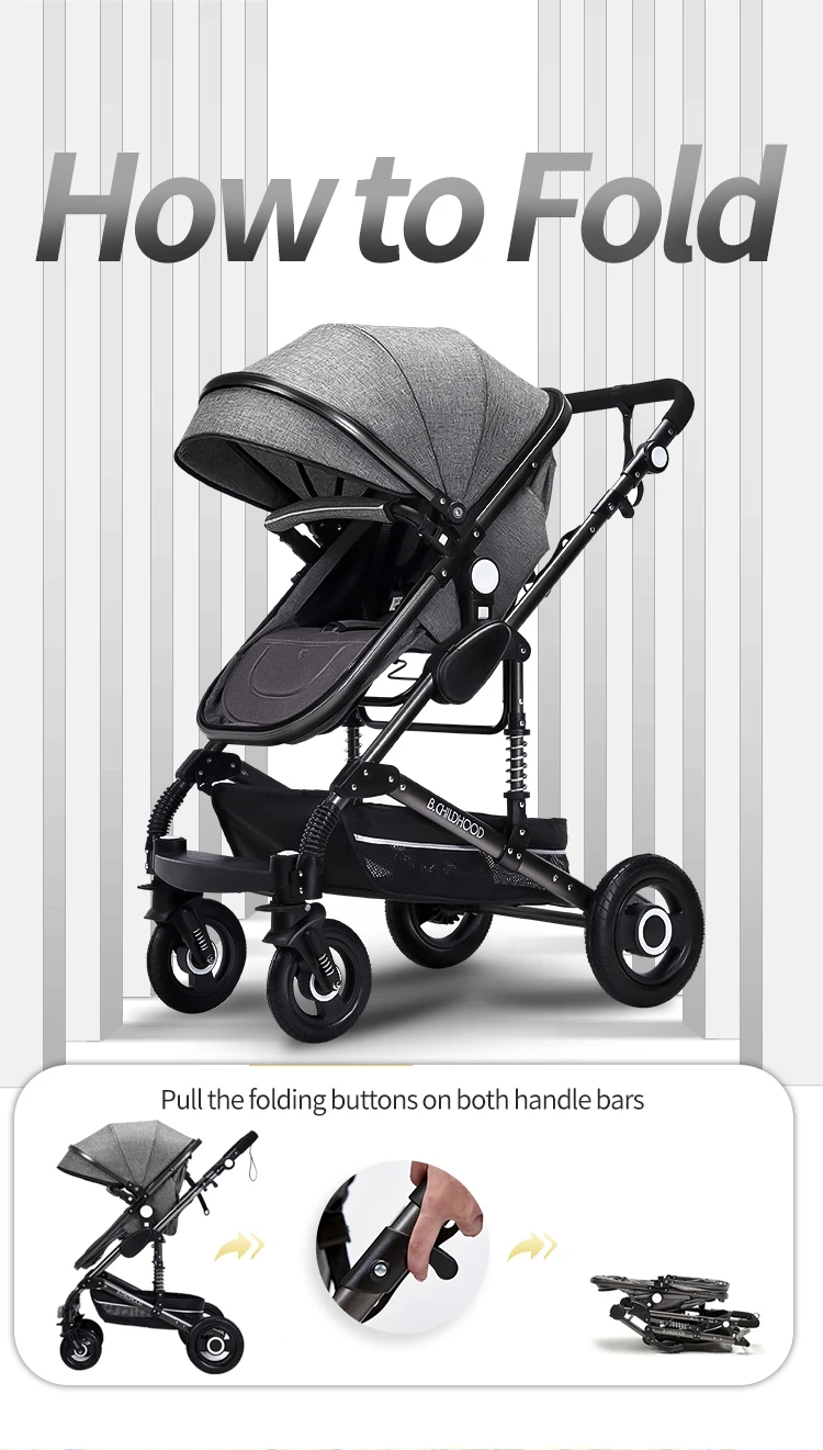 Baby carriage folding adjustable and portable Large space Baby Stuff