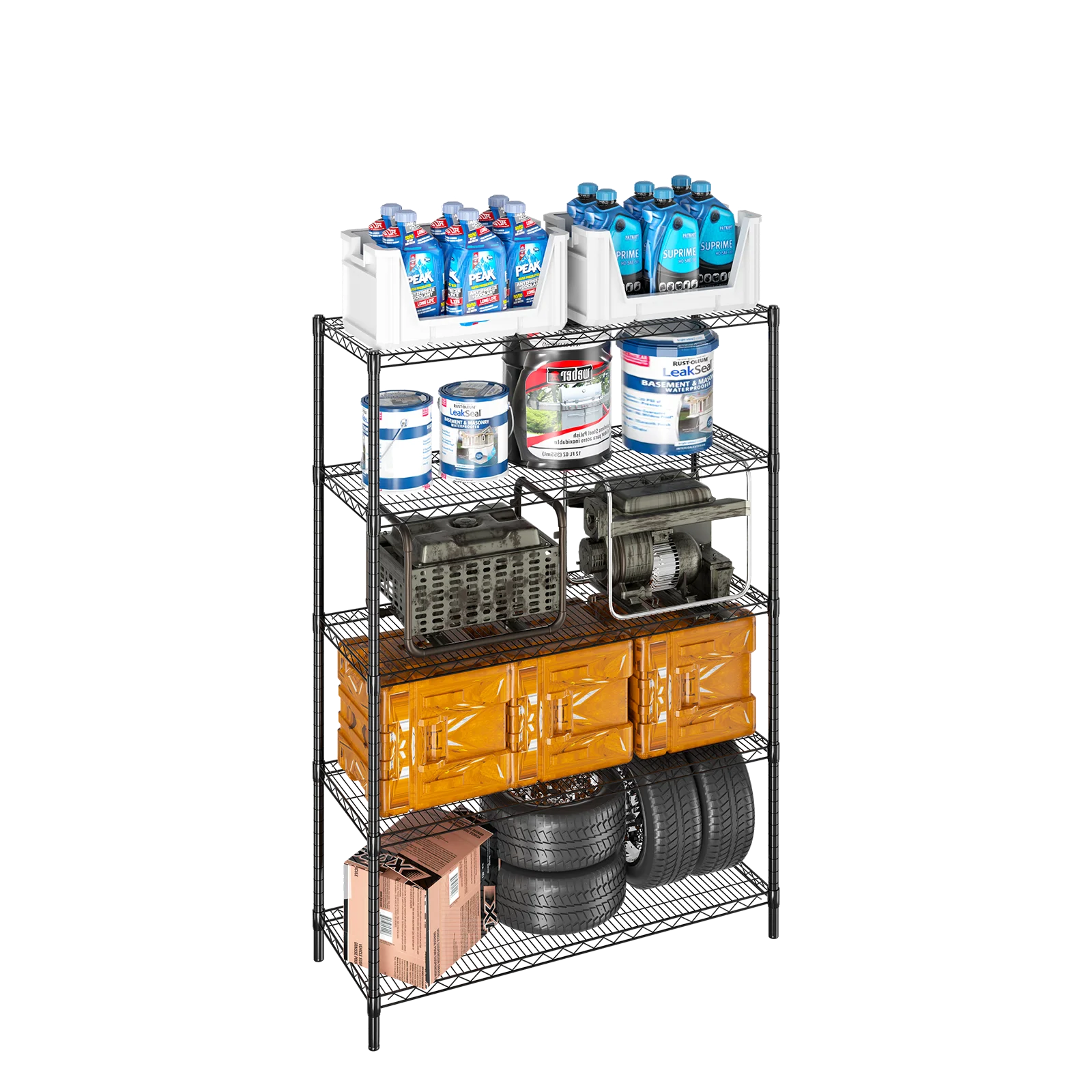 Guan River 5-Shelf Adjustable Metal Wire Shelving Unit Heavy Duty Storage Rack  for garage warehouse