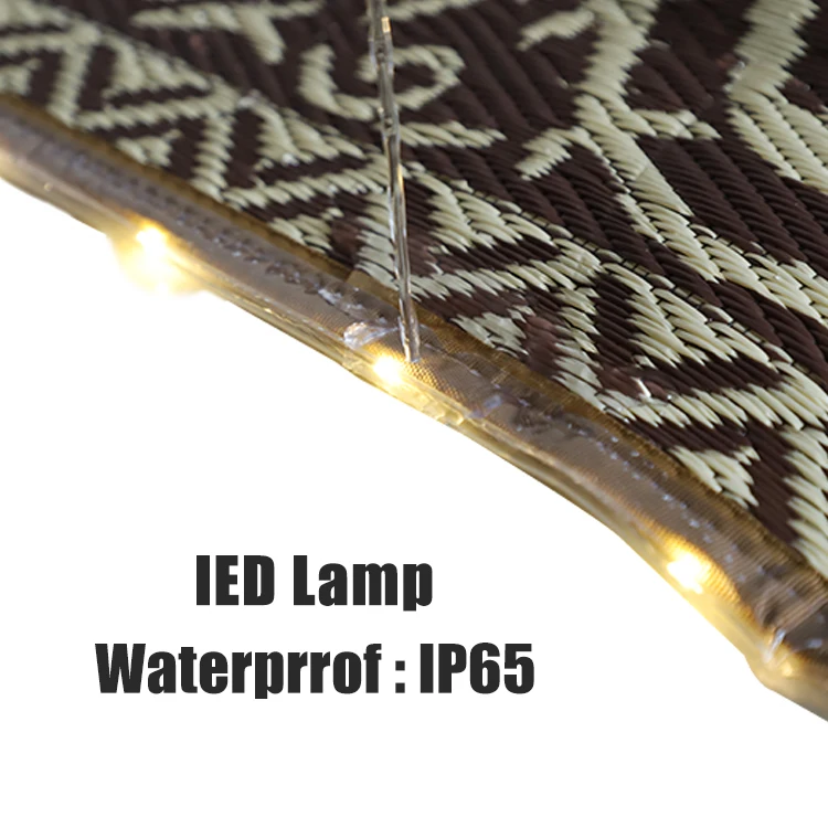 HOMFUL LED Illuminated RV Rugs Outdoor Rug Waterproof Carpet Patio RV Mat For Camping