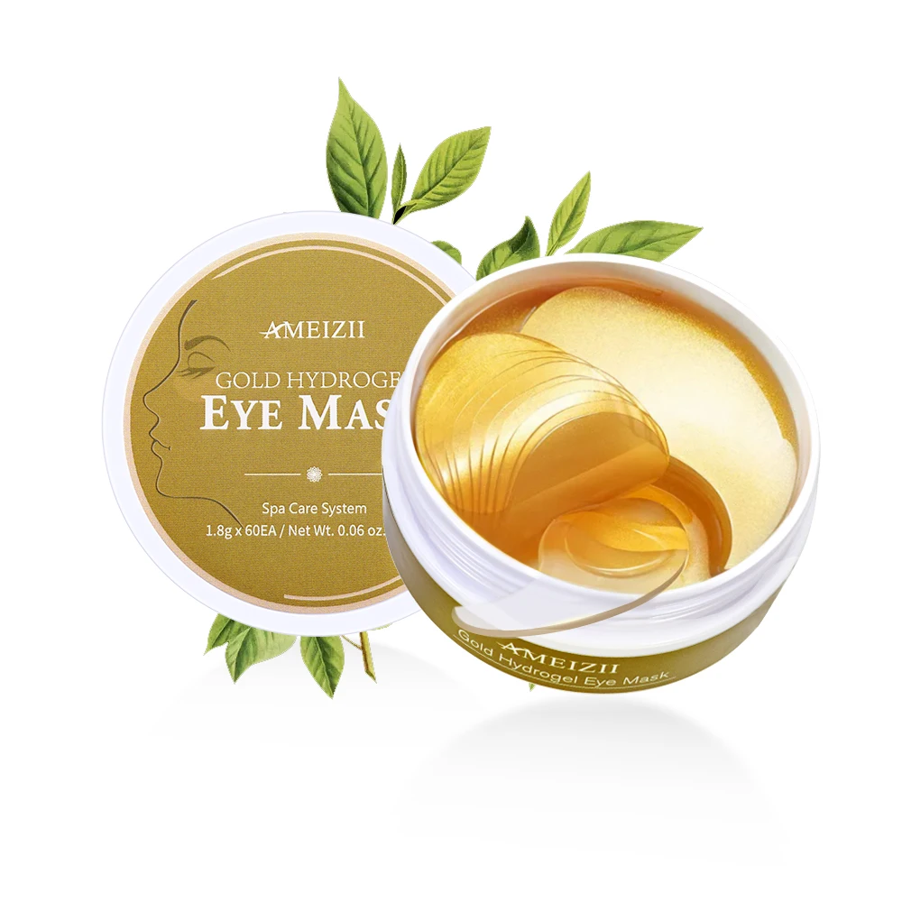 Free Sample 24K Gold Hydrogel Eye Mask Collagen Eyepatch Dark Circles Remover Anti Wrinkle Parches Para Ojos Sleeping Eyemask
