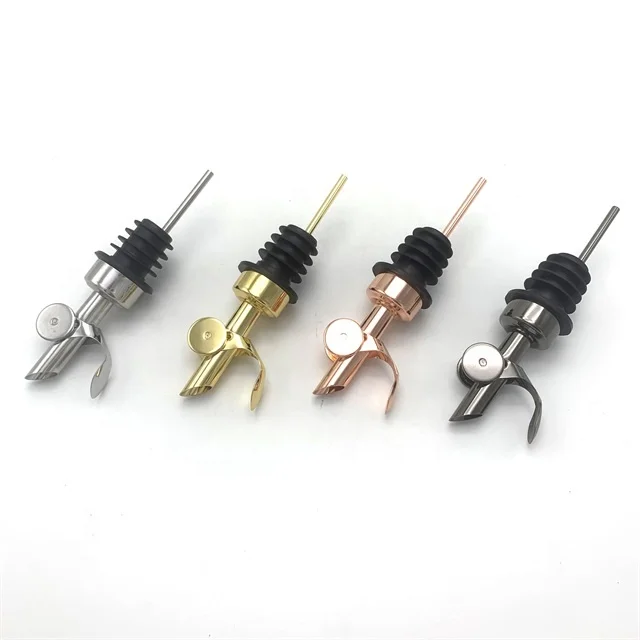Bar Home Kitchen Stainless Steel Silver Rose Gold Copper Black Olive Oil Vinegar Wine Bottle Liquor Cork Spout Pourer