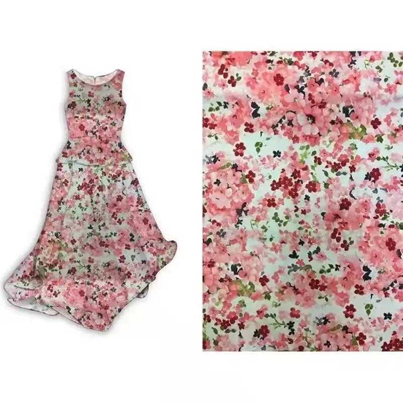 Stock Lot 100% Polyester 75D High Twist Georgette Moss Crepe Pearl Chiffon Fabric for Garment