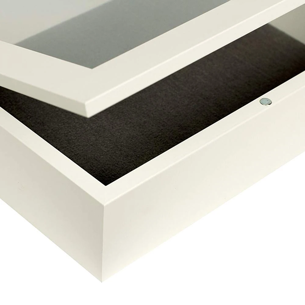 Высококачественная креативная белая деревянная навесная 3D фоторамка, складная теневая коробка, витрина со стеклом