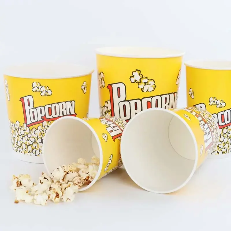 Food Grade custom printing paper popcorn bucket and chicken bowl 32oz 40oz 46oz 85oz
