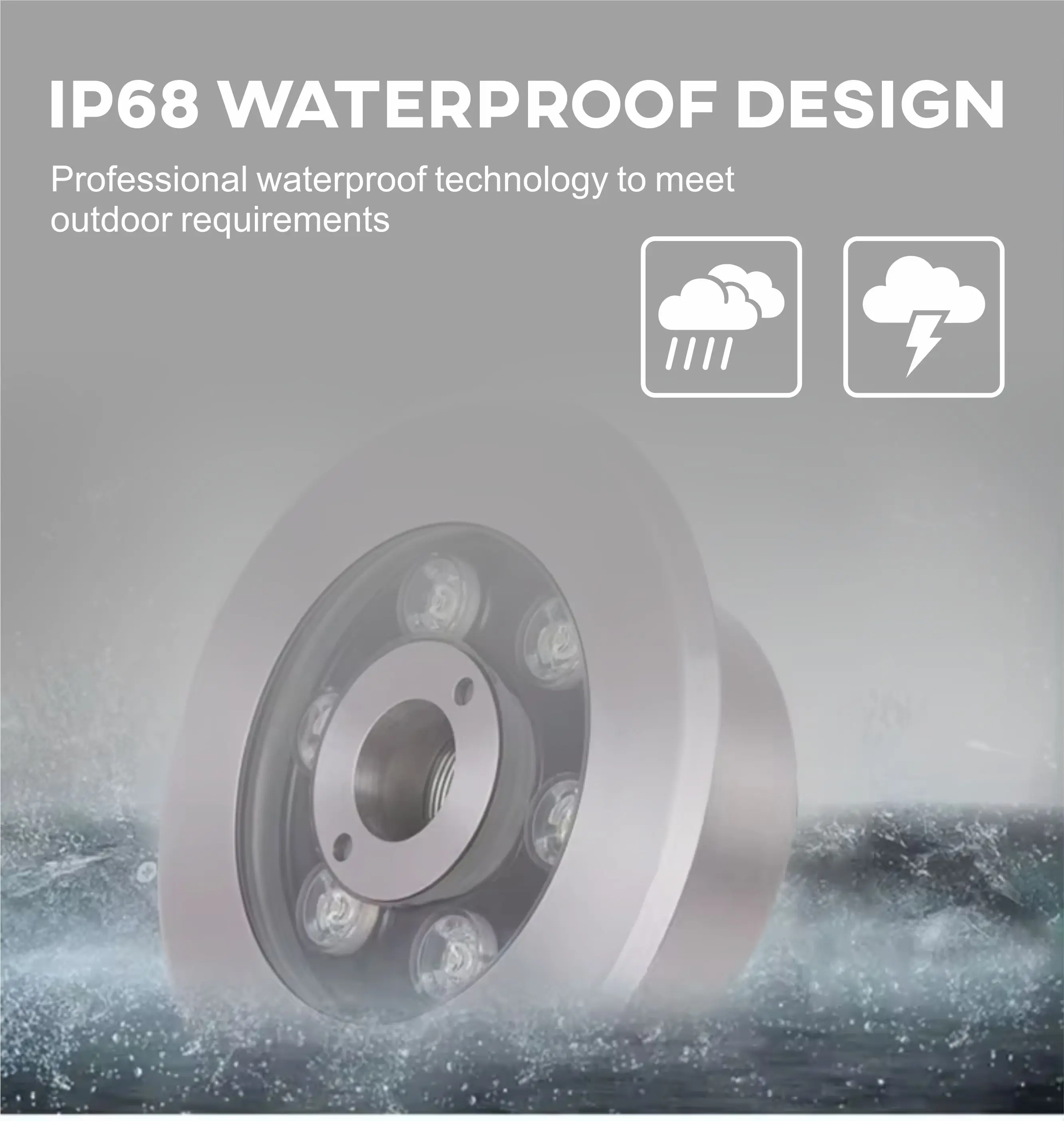 Led Pool Landscape Light Underwater 12w 304ss IP68 Waterproof  Led Fountain Ring Light for Swimming Pool