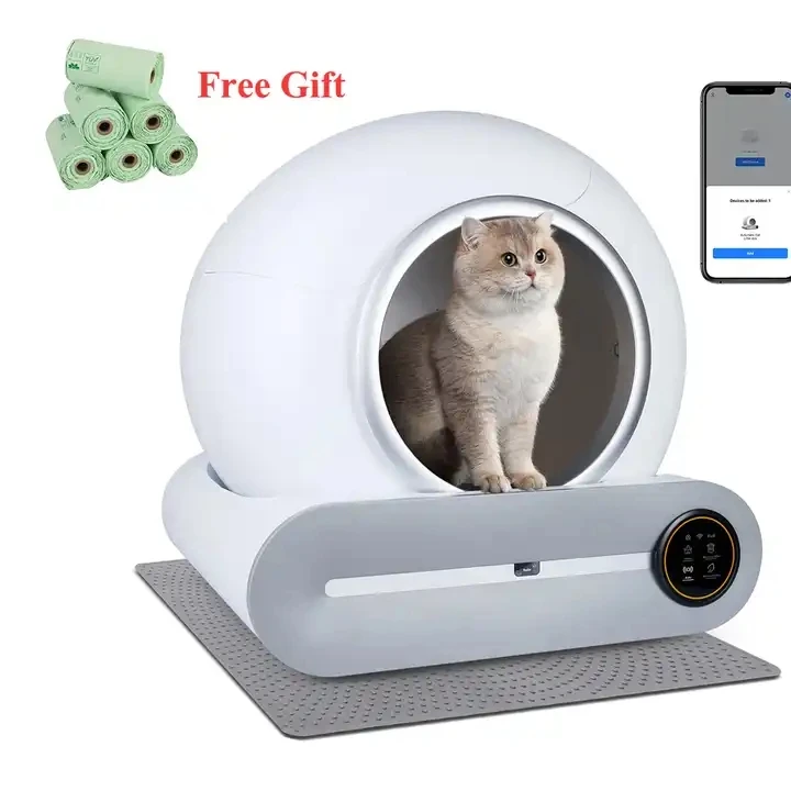 OEM HOT SALE Pet Products Cleaning Plastic Cat Toilet Box Trays Simple Cute Cat Head cat litter box automatic cleaning