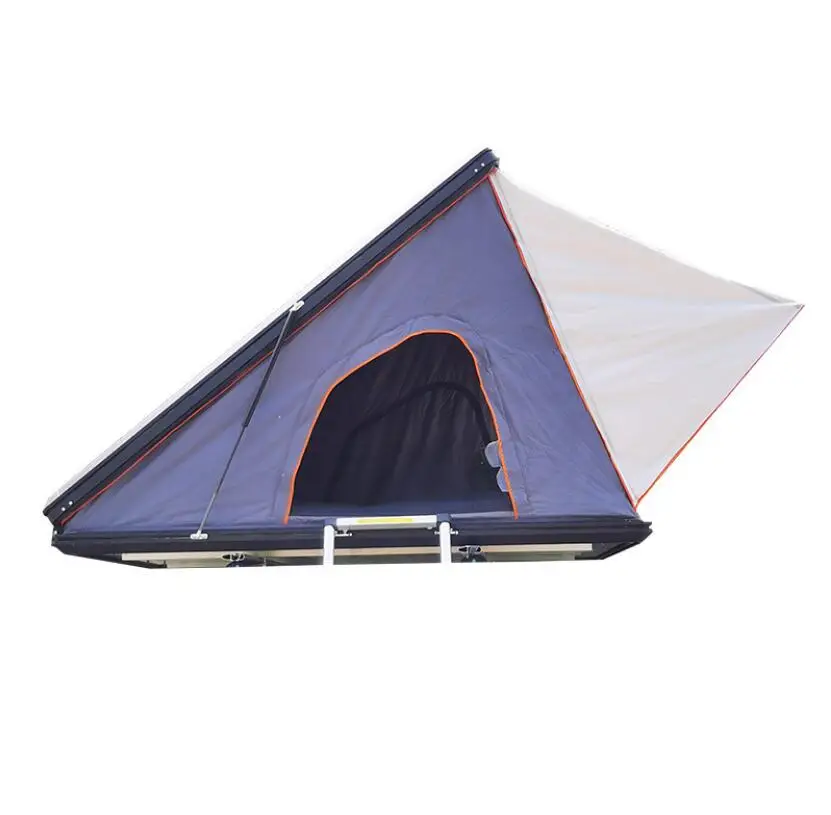 2024 Light Weight Car Triangle 4 Person Aluminum Hardshell Roof Top Tent with Solar