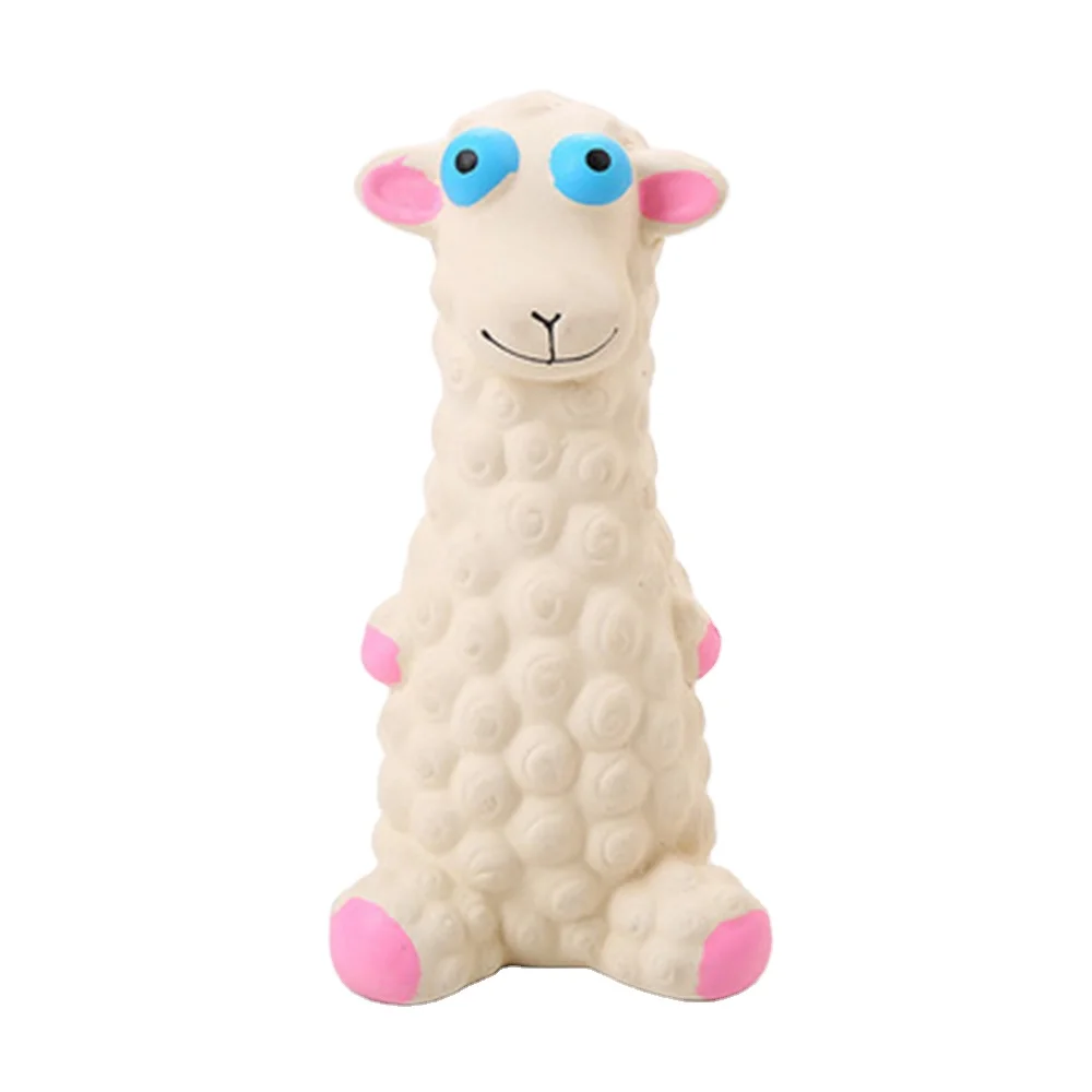 Natural Sheep Shape Latex Toy Dog Supplies Training Bite Molar