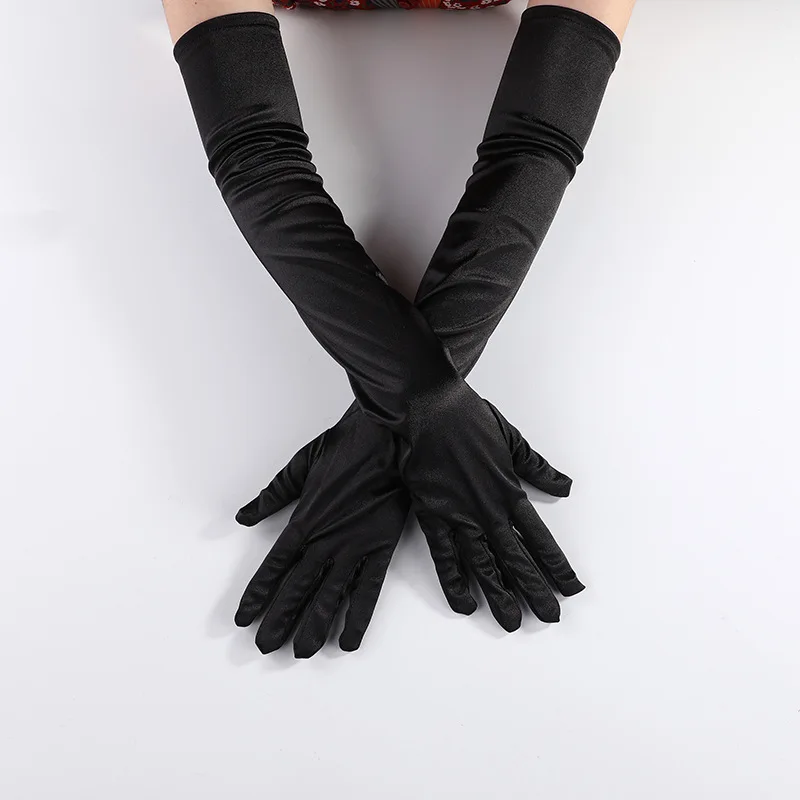 Wholesale Long Flapper Evening Opera Satin Gloves for Women party wedding banquet long glove
