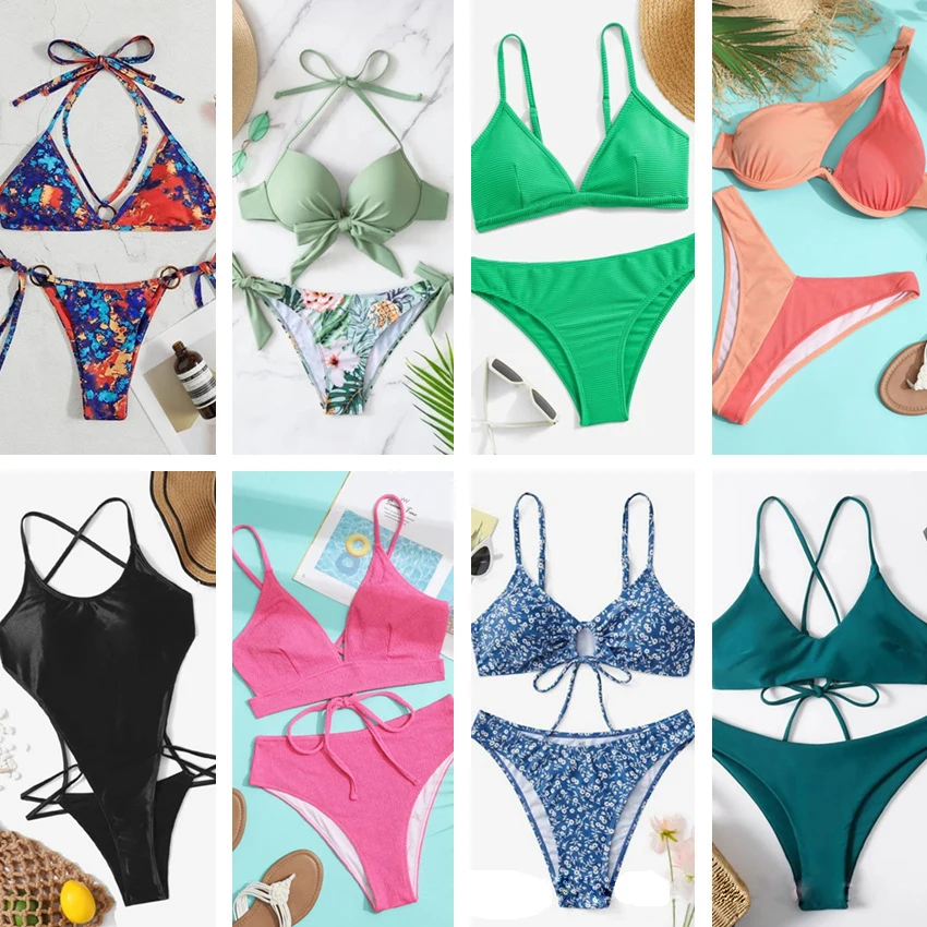 Hot sale Factory direct cheaper shop bikinis set wholesale mix style clothes bales swimsuit women swimwear stock