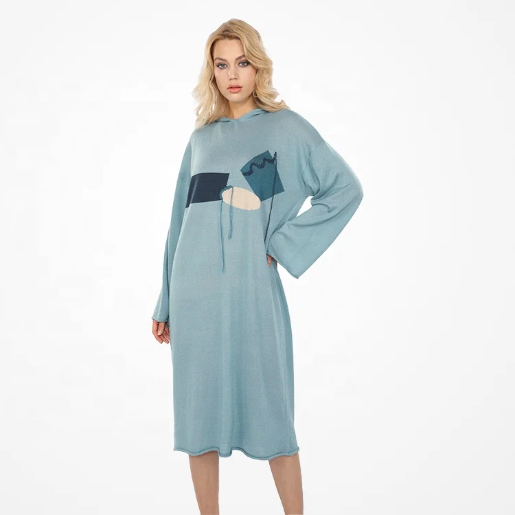2021 New Arrivals Oversized Wool Winter Knitted Sweater Dresses Women Lady Elegant Casual Dress