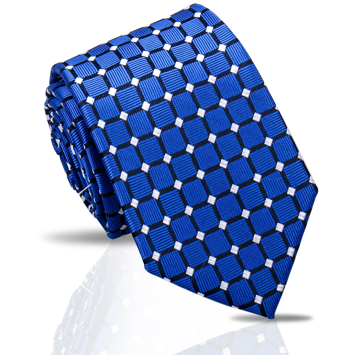 Hot Selling 55 Designs Polked Dot  Polyester Neck Ties For Men Navy Blue Pasiley Male Necktie Business