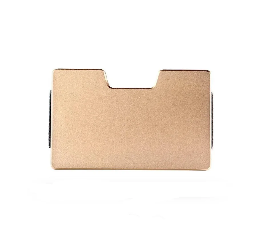 RFID Blocking Card Holder Space Grade Lightweight Aluminum Quick Card Access Storage With Premium Stretch Weave Elastic Rope