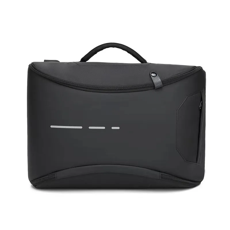 Outdoor Men Waterproof School Black Laptop Bag with Charger