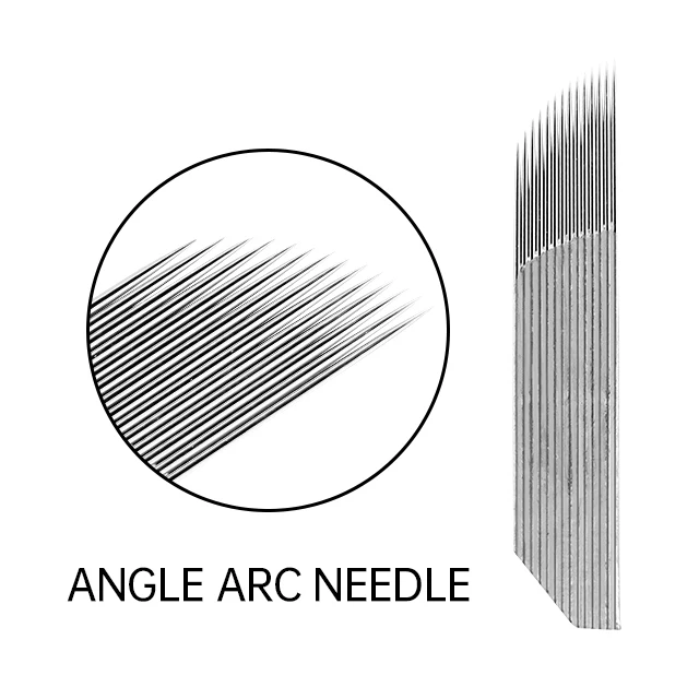 High Quality Guaranteed Disposable Microblading Blades 14 Pins Angle Fog Eyebrow Tattoo Needles Permanent Makeup Needle