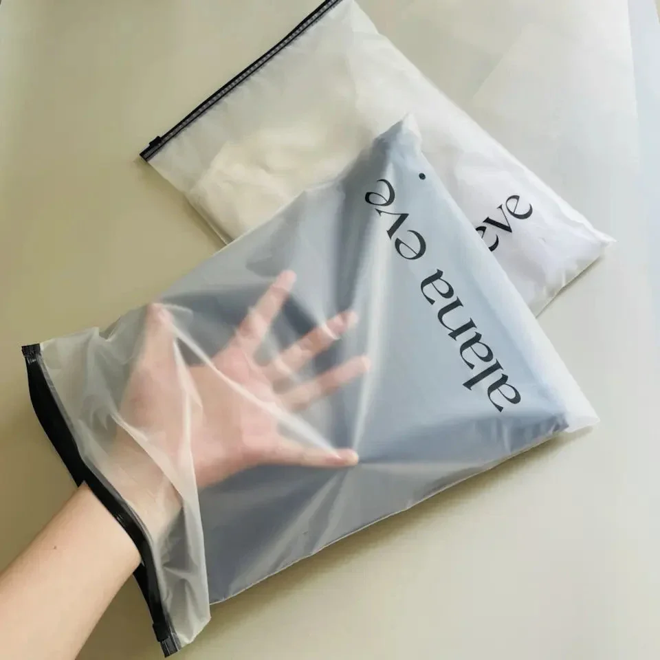 Wholesale Custom Printed Biodegradable Self Sealing Plastic Zip Lock Ziplock Zipper Frosted Clothing Bags For Shirt Clothes