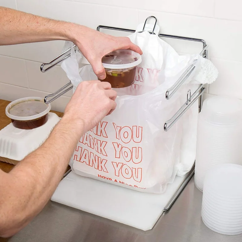 Free samples 6 inch custom print disposable takeaway food packaging Plastic Shopping bags